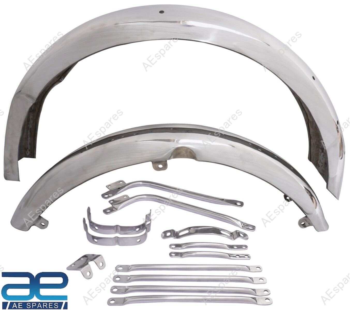 Per BSA A7 A10 Goldstar Super Razzo Alluminio Parafango Set Con Soggiorni S2u