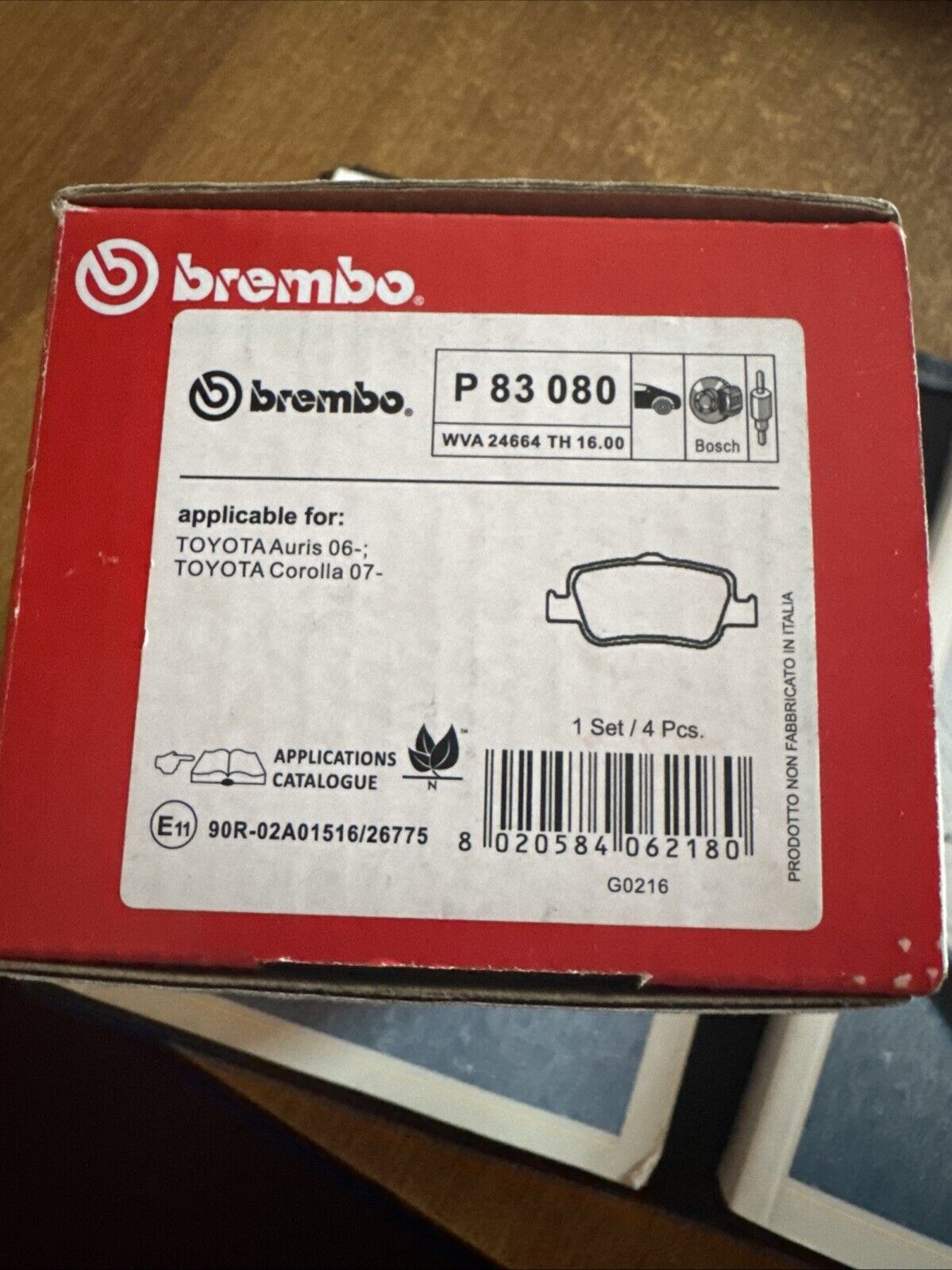 P 83 080 BREMBO PASTIGLIE FRENO POST.