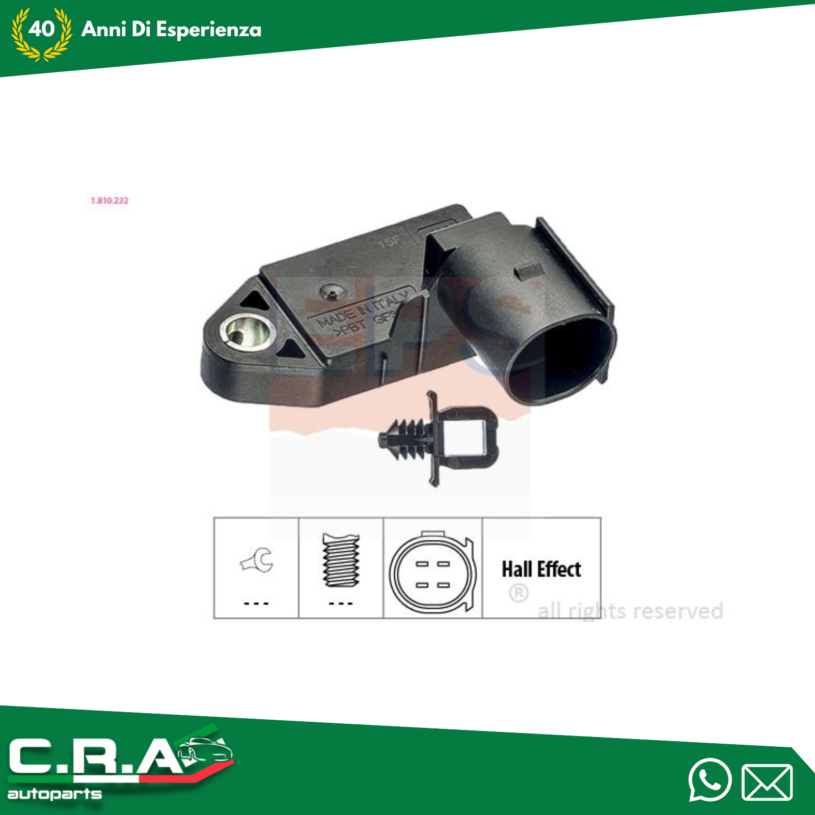 1.810.232 EPS INTERRUTTORE STOP AUDI VOLKSWAGEN SEAT 1K0945459A BENTLEY PORSCHE