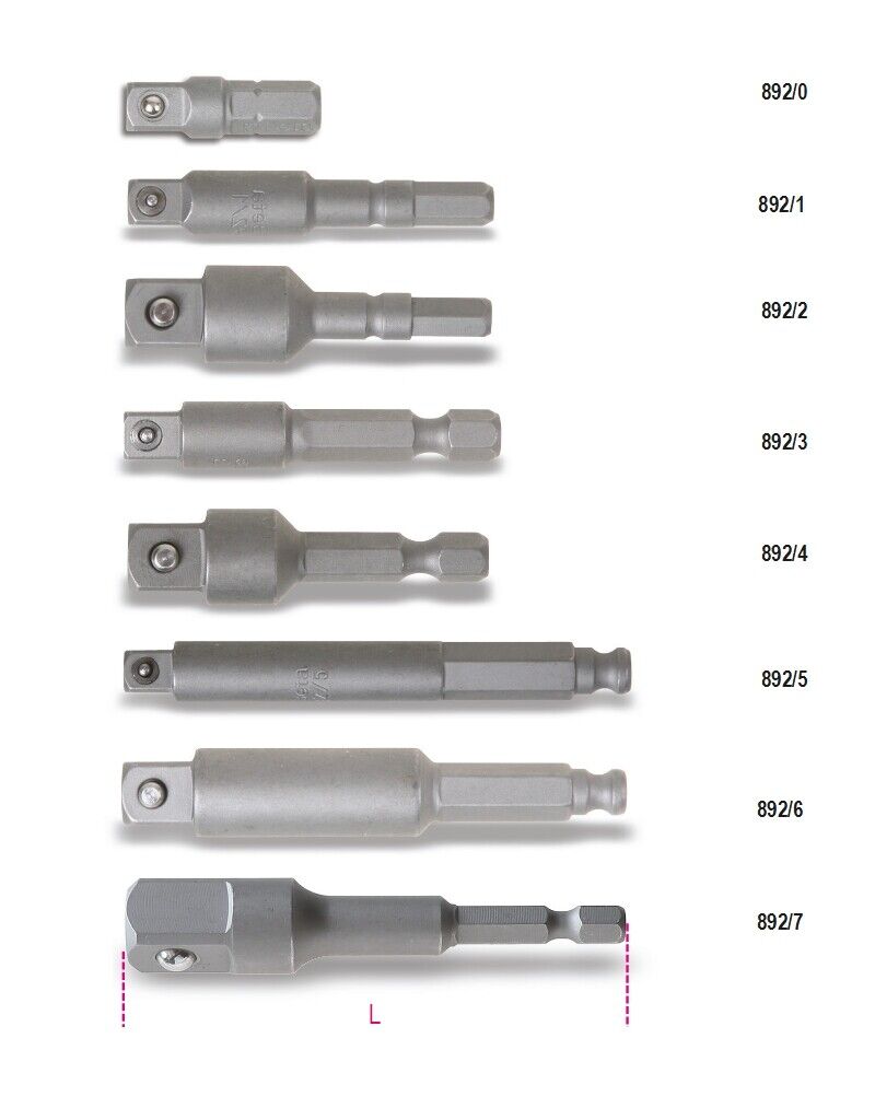 Beta Tools 892 / 0.6cm Quadrato Drive Punta Esagonale Adattatore per L: