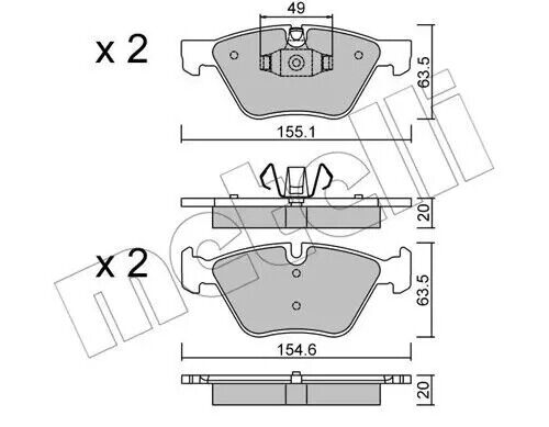 Pastiglie freno 22-0557-5 METELLI per BMW 3 Cabriolet 3 1 Cabriolet 3 Touring 1