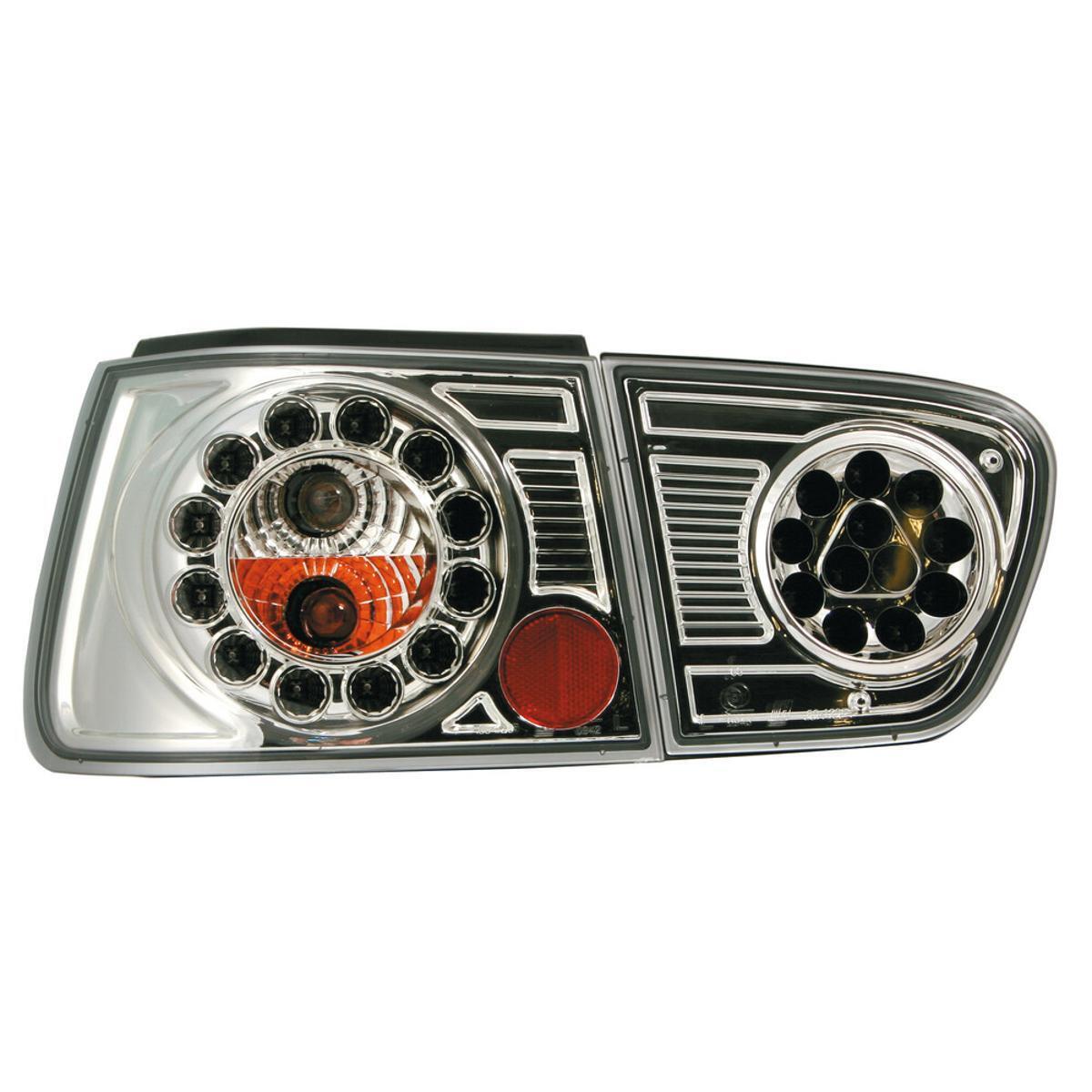 COPPIA FANALI FARI LUCI POSTERIORI LED -  SEAT IBIZA (8/99-2/02) - CROMO LED