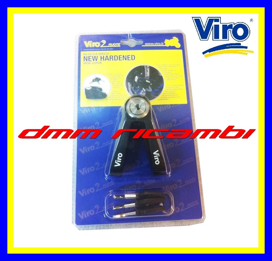 Bloccadisco VIRO NEW HARDENED 14mm. Acciaio per MOTO SCOOTER Antifurto Sicurezza