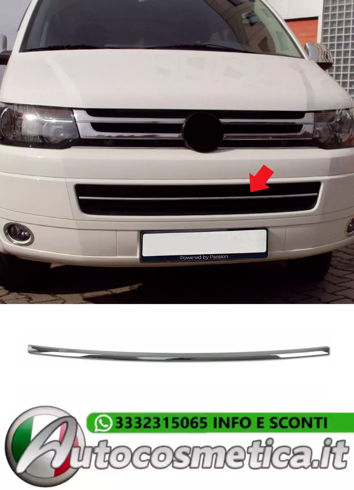 Kühlergrill Leisten Grillleisten für VW Transporter T5 2010-2015 Chrom Silber