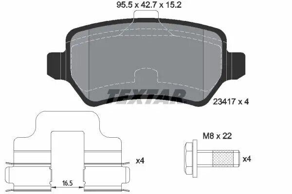 Pastiglie freno 2341781 TEXTAR per OPEL ASTRA H Familiare ASTRA H ASTRA H GTC