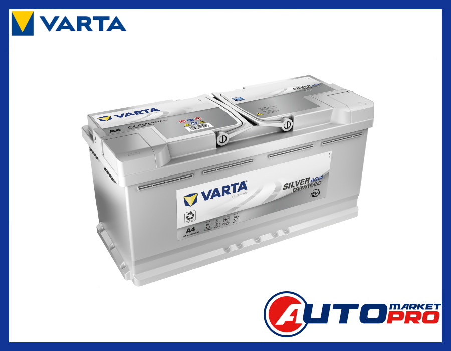 BATTERIA AUTO VARTA A4 12V 105AH AMPERE 950A EN SILVER 393x175x190 605901095