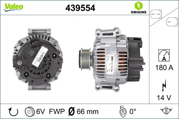Alternatore con puleggia 439554 VALEO per AUDI A6 C6 A6 C6 Avant A6 Allroad C6