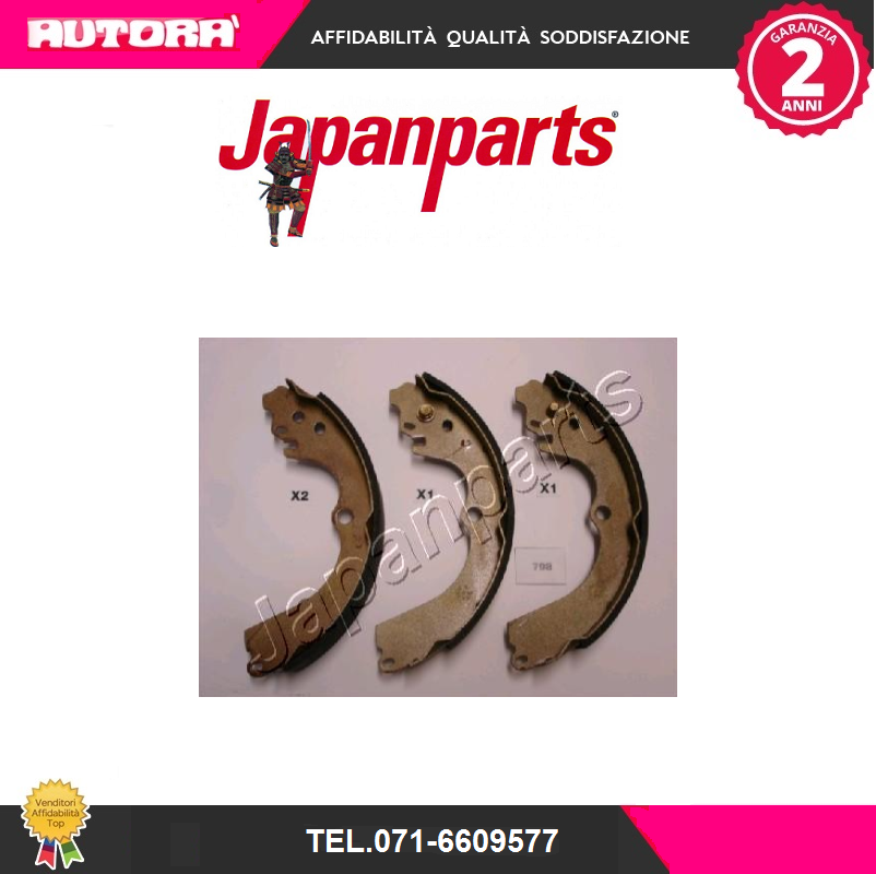 GF798AF Kit ganasce freno post (MARCA JAPANPARTS).