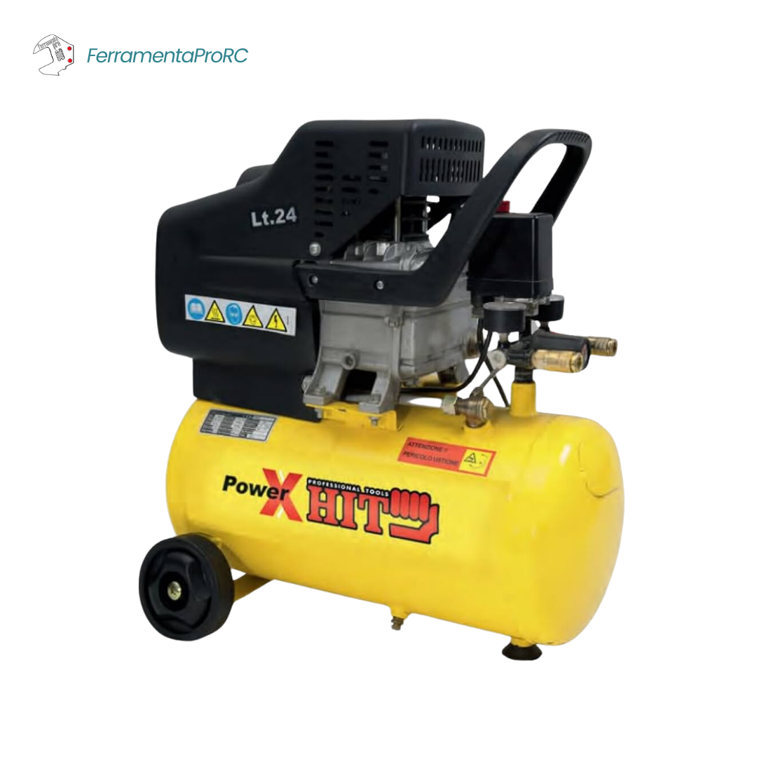 Compressore ad Aria Lubrificato Olio Mistral PH024 - 24Lt - 2 Hp - 1500 W