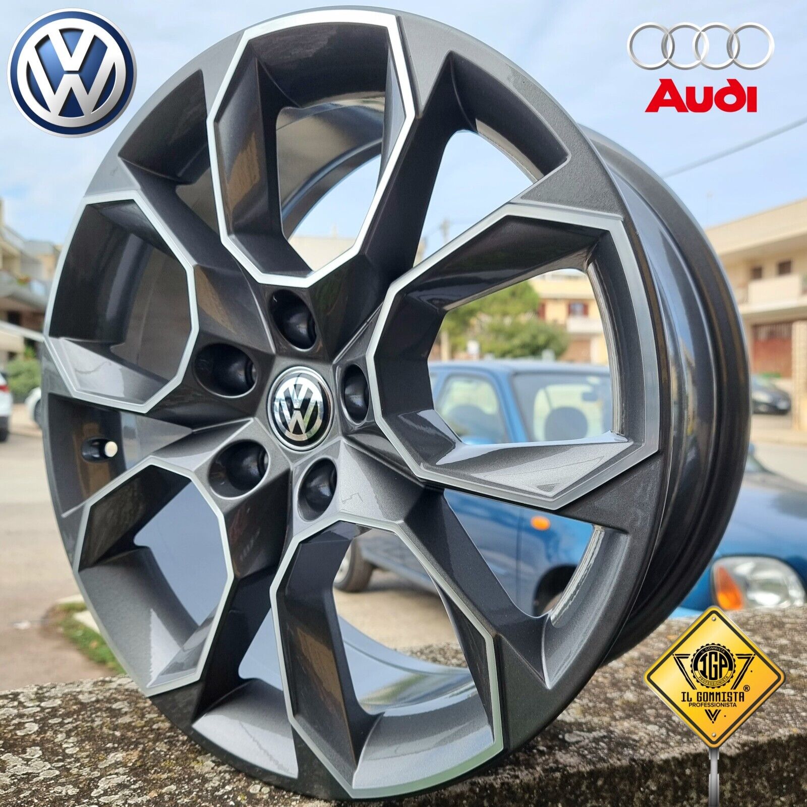 IW KIT 4 Cerchi In Lega 18" Compatibili con Volkswagen Golf 5 6 7 8 Passat T-Roc