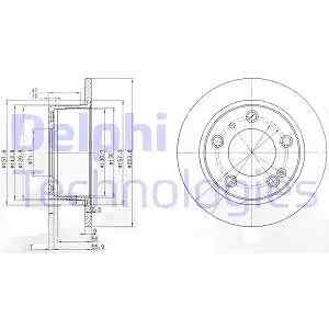 2x Disco freno pieno BG2528 DELPHI per CITROËN XM XM Break