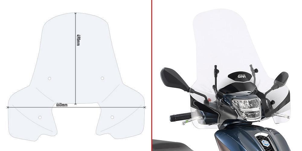Parabrezza Completo Givi Per Piaggio Medley 125 150 2020 2021 2022 2023 2024