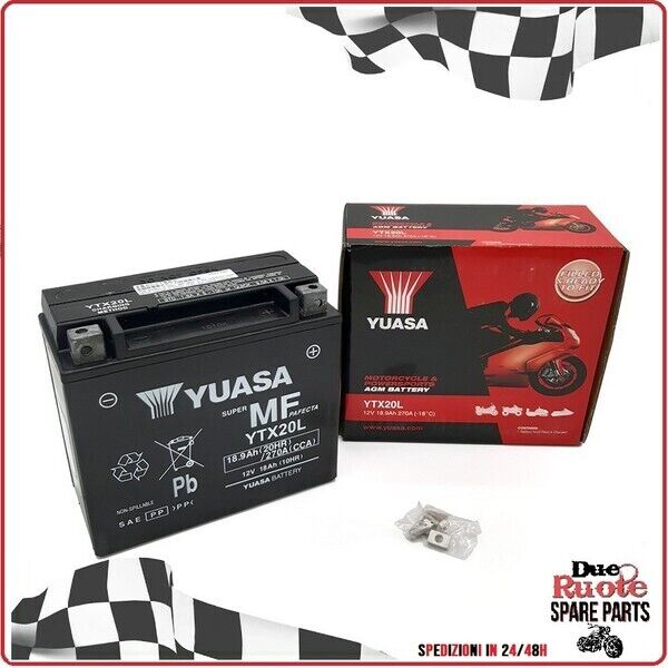 BATTERIA PER MOTO 12V 18,9 Ah YUASA YTX20L ARCTIC CAT D'ACQUA 500