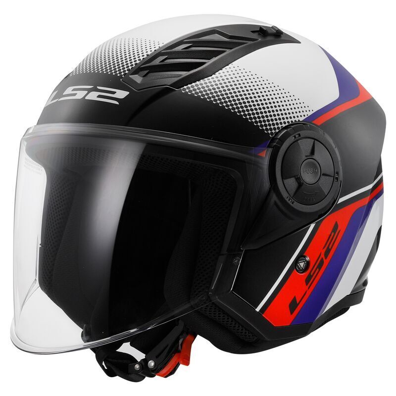 CASCO LS2 OF616 AIRFLOW 2 RUSH BIANCO BLU ROSSO TAGLIA XXL