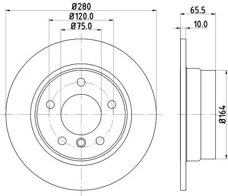 2x Disco freno pieno 8DD 355 128-351 HELLA per BMW 1