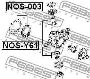 Kit di riparazione sospensione NOS-Y61 FEBEST per NISSAN PATROL GR V Wagon