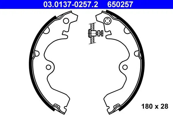 Ganasce freno 03.0137-0257.2 ATE per TOYOTA STARLET PASEO Coupé PASEO Cabriolet