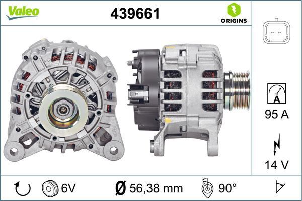 Alternatore 439661 VALEO per RENAULT DACIA