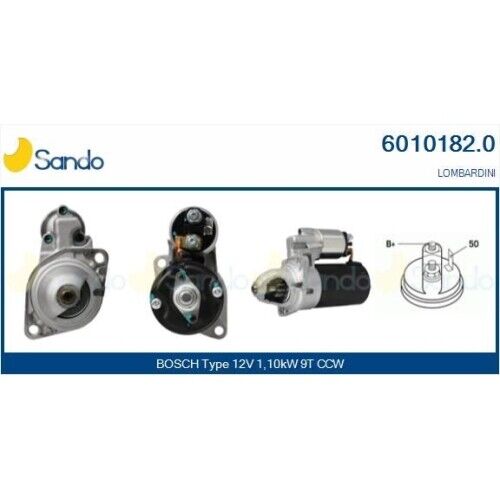 Motorino D'avviamento Sando 6010182.0 per Bukh Lombardini Ruggerini