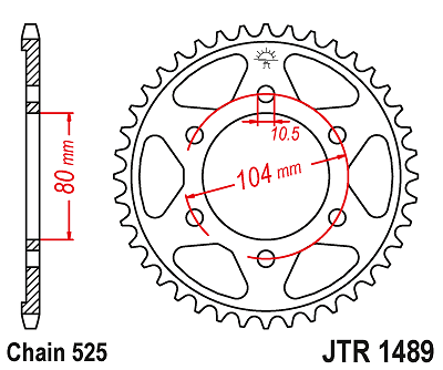 Corona a 40 denti in Acciaio JT Sproket JTR1489.40 Passo 525