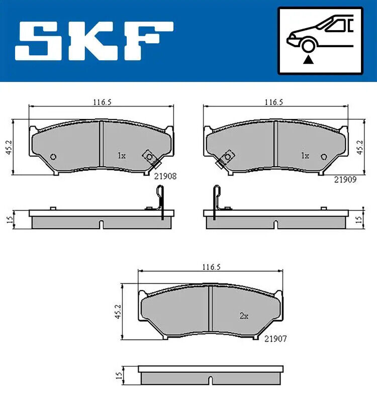 Pastiglie freno VKBP 80572 A SKF per SUZUKI VITARA GRAND VITARA I VITARA Cabrio