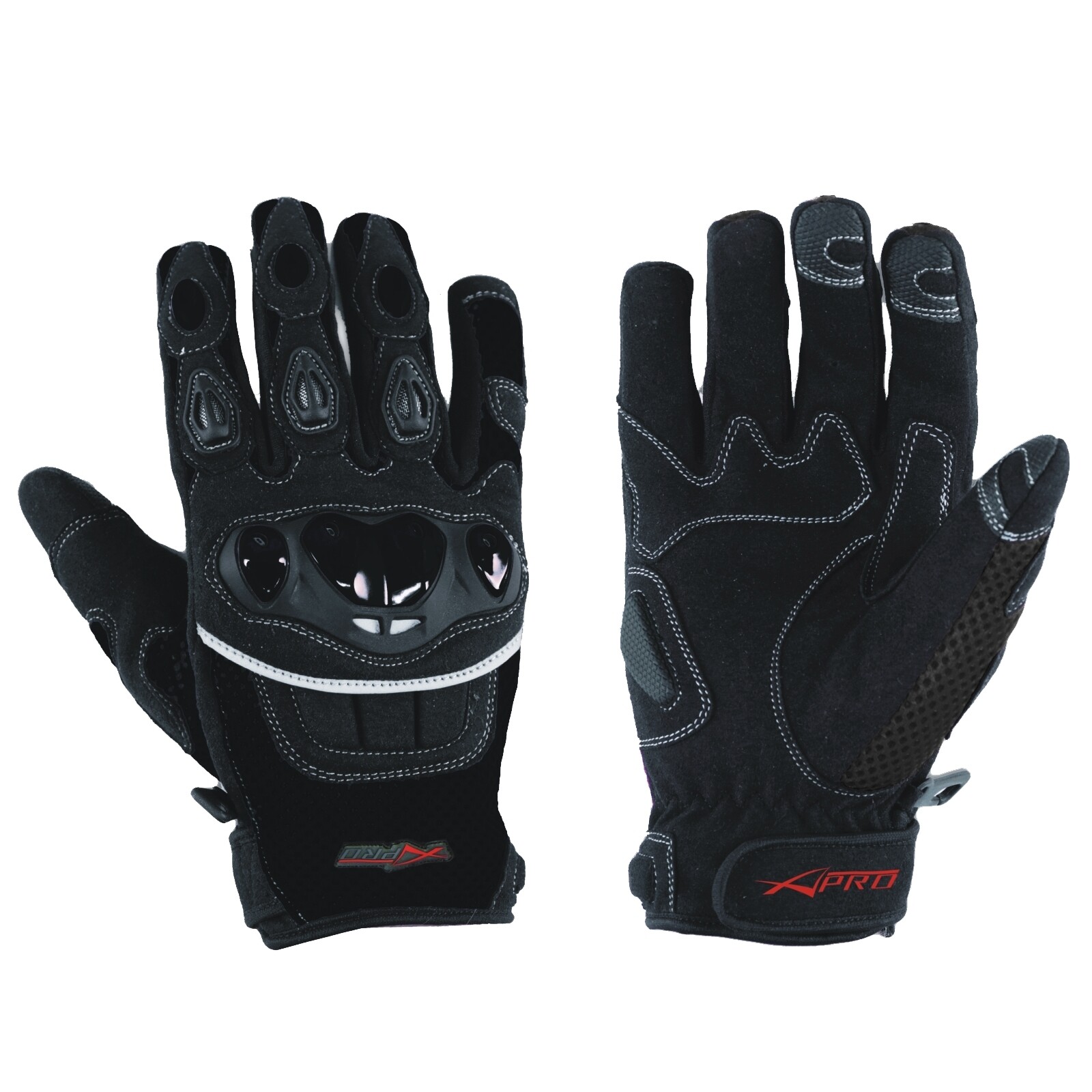 Gloves Textile motorcycle knuckles Protection Summer Racing Biker Cross Black S
