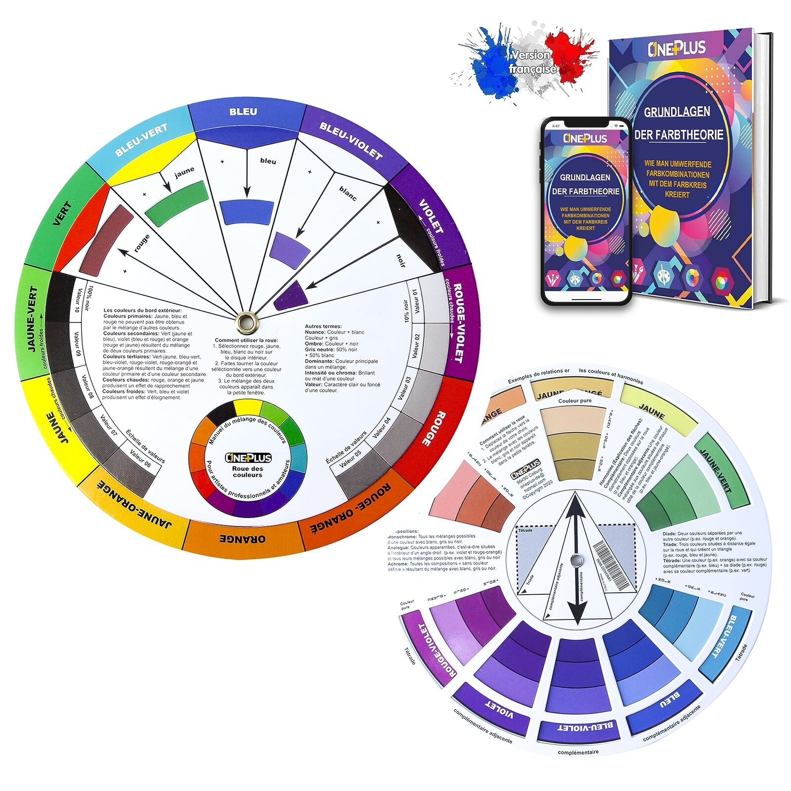ONE+PLUS Set di 2 ruote colorate ruota di colore ruota di colore ruota di col...