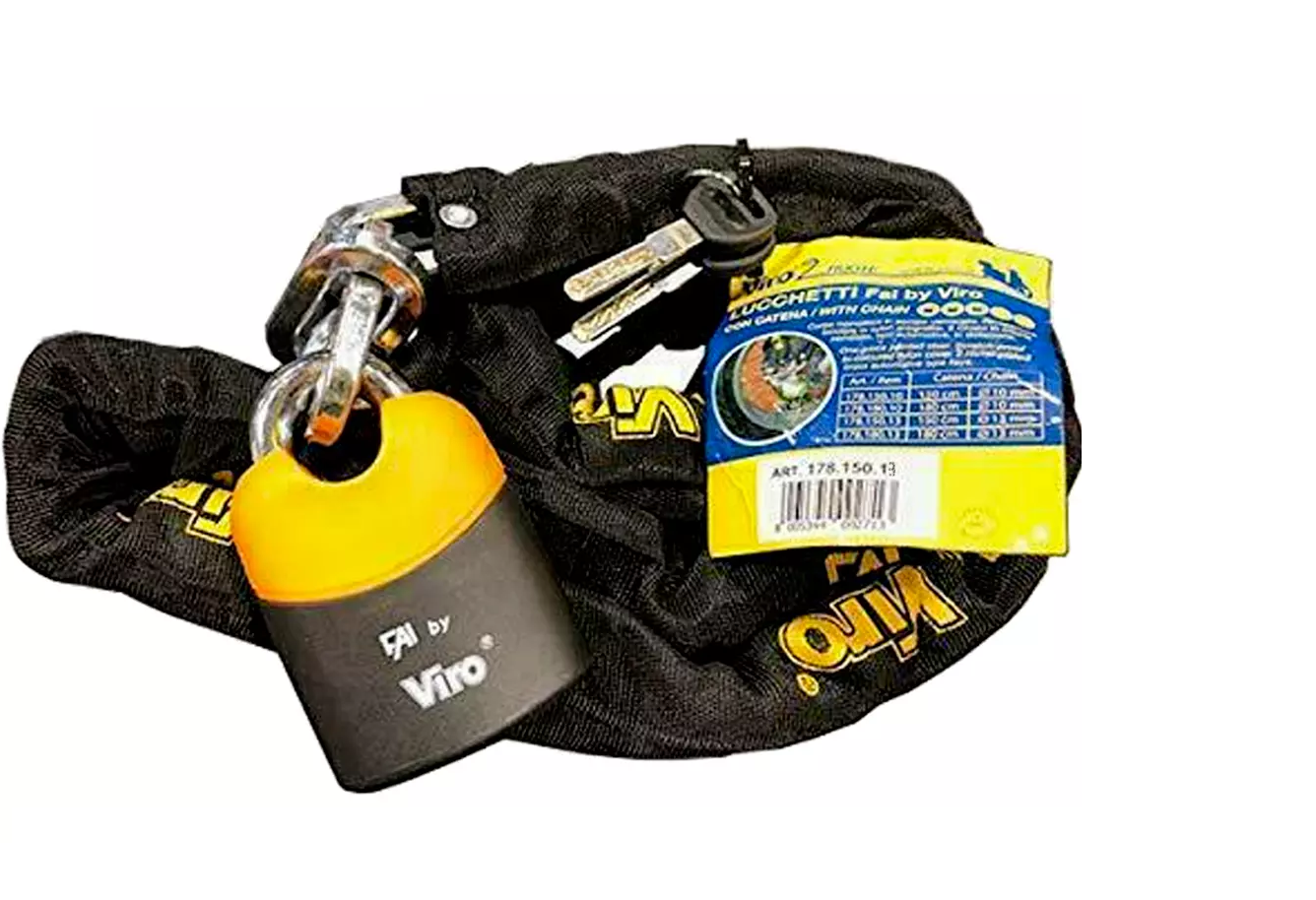 ANTIFURTO BLOCCA CATENA BLOCCADISCO CON CATENA MOTO SCOOTER VIRO D.13 150