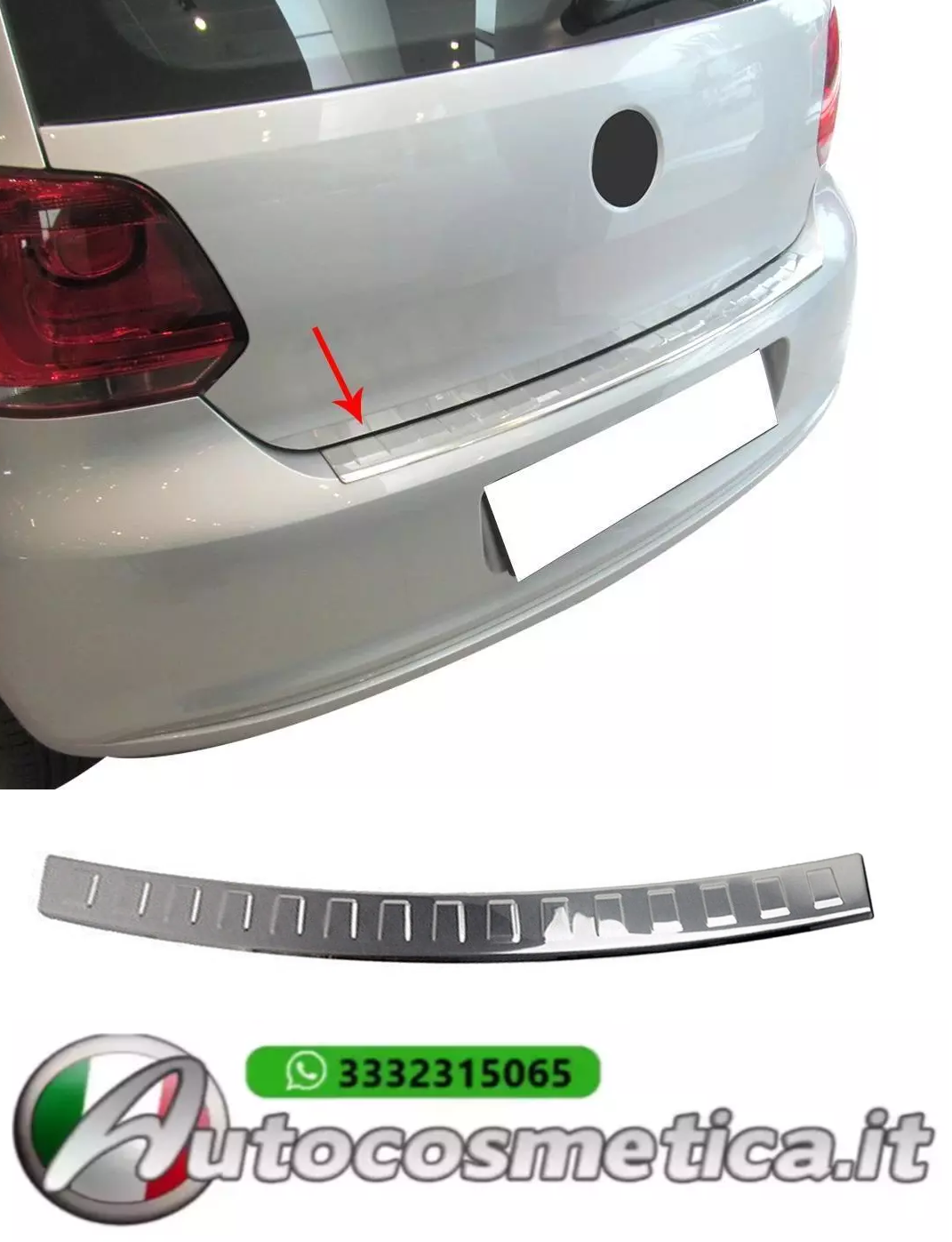 Ladekantenschutz Stoßstangenschutz für VW Polo 6R 2009-2017 Edelstahl Silber