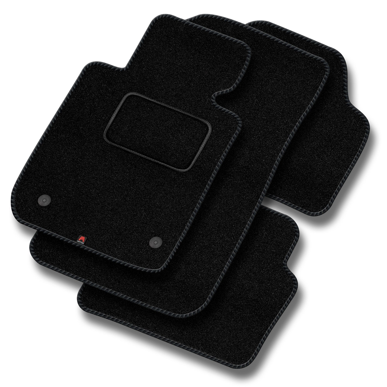 OP09-2 Set Tappetini Velluto STREAK Nero per Opel Antara 2006-2017 File di sedil