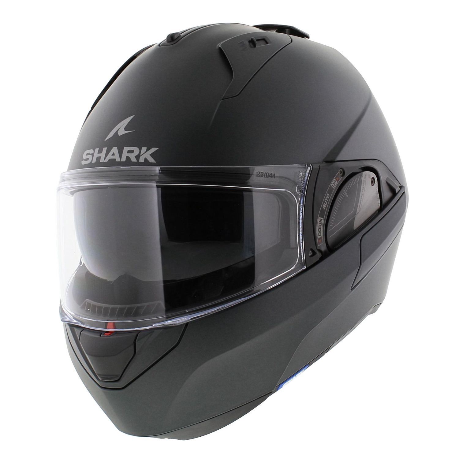Casco moto ribaltabile Shark Evo ES bianco opaco antracite A06 - Taglia XS