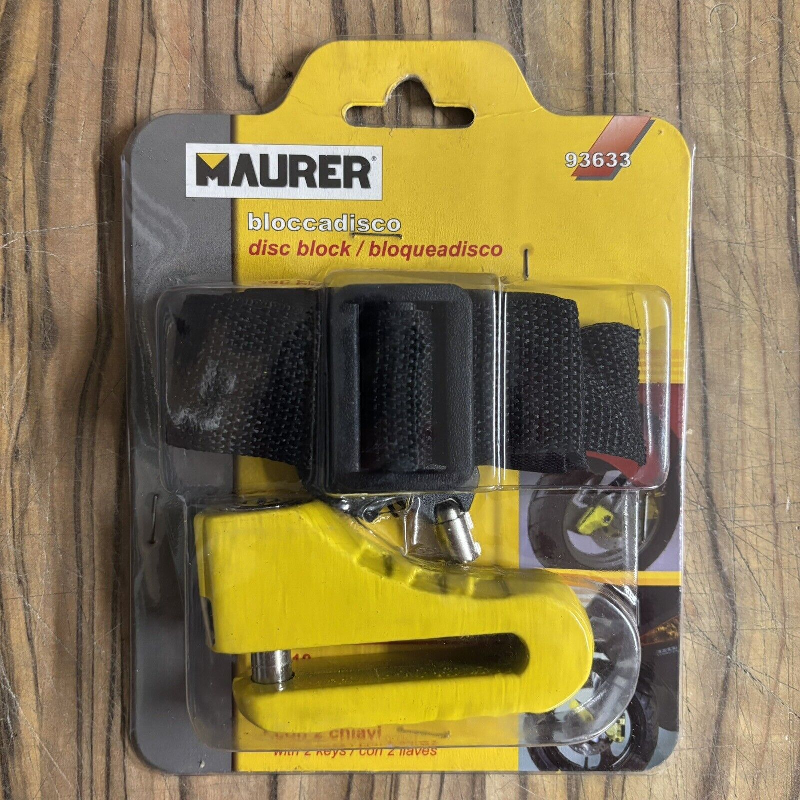 Lucchetto bloccadisco per Scooter o Motorini Maurer con 2 Chiavi - Cod. 93633