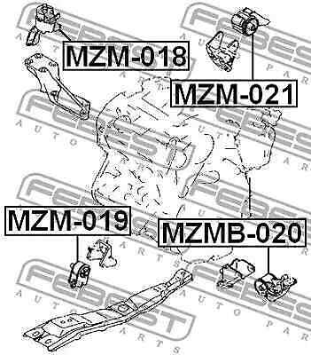 Supporto motore anteriore MZM-019 FEBEST per MAZDA MPV II