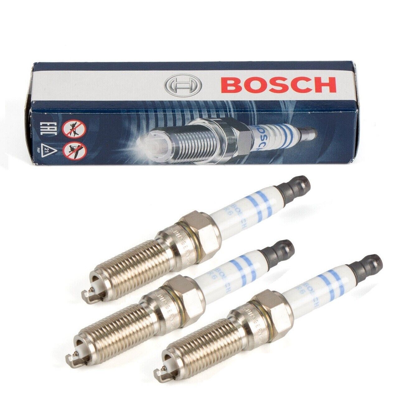 Kit 3 Candele Bosch Platinium Iridium Evo Ford Fiesta VII Focus IV 1.0 EcoBoost