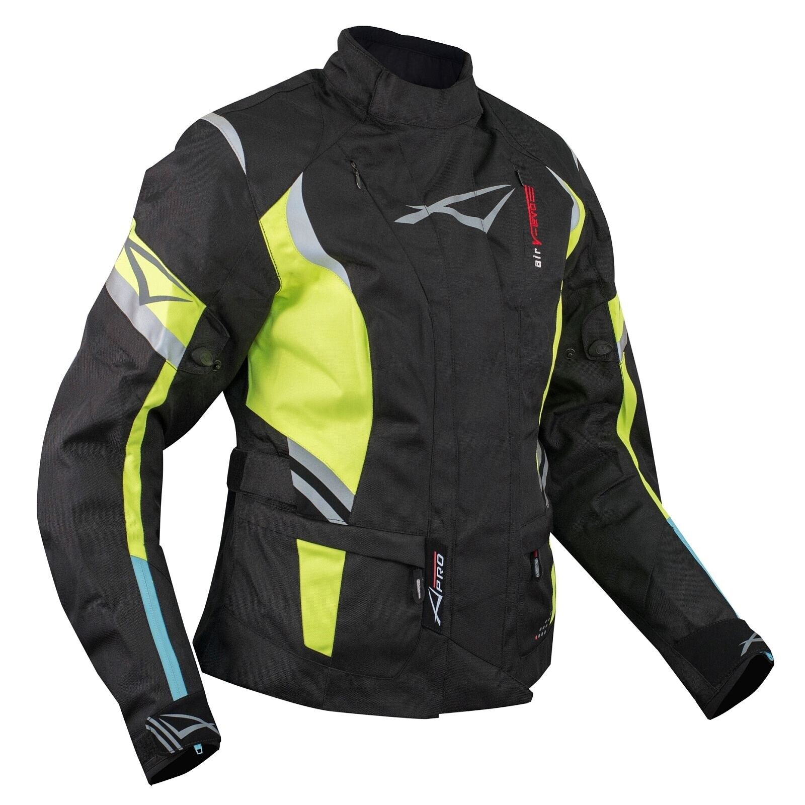 Ladies Motorcycle Motorbike Thermal Waterproof Textile Touring Jacket Fluo L
