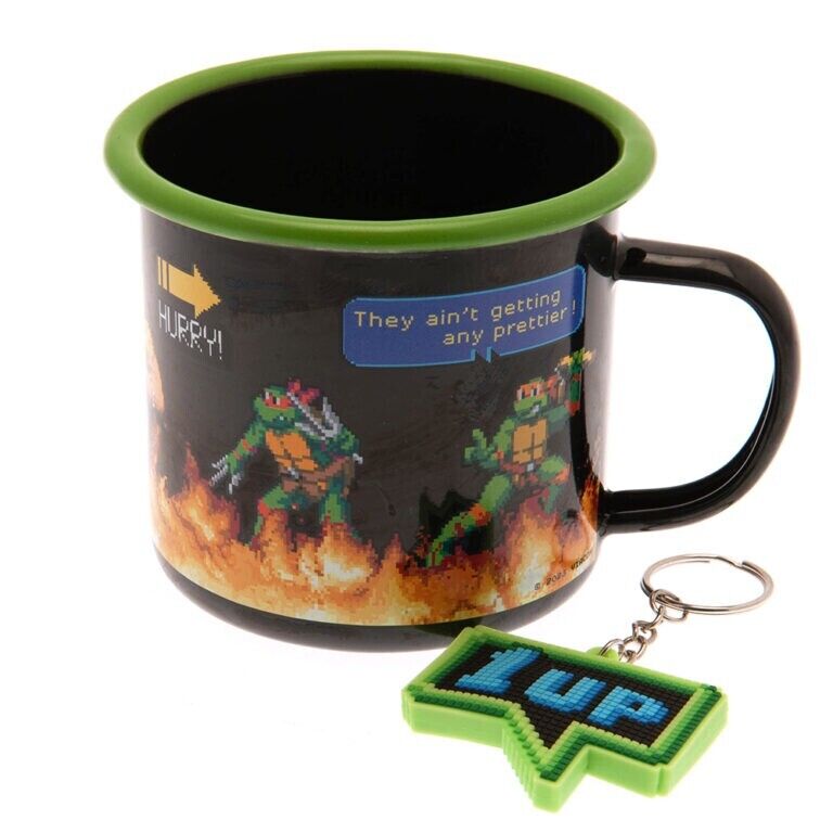 Teenage Mutant Ninja Turtle Tazza Smaltata & Portachiavi Set Official