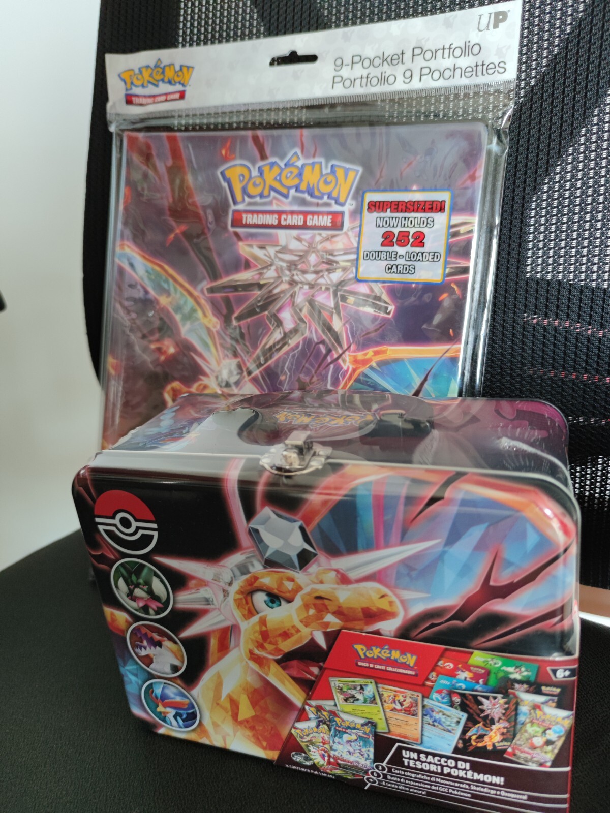 Pokémon Charizard Teracristal Bauletto Tin + Album Ultra PRO ITA Nuovi