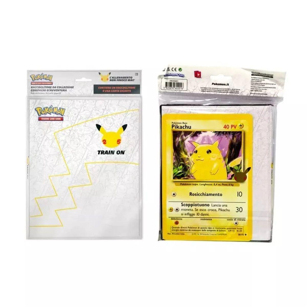 Raccoglitore Album Portfolio Pokemon Jumbo + carta Pikachu anniversario