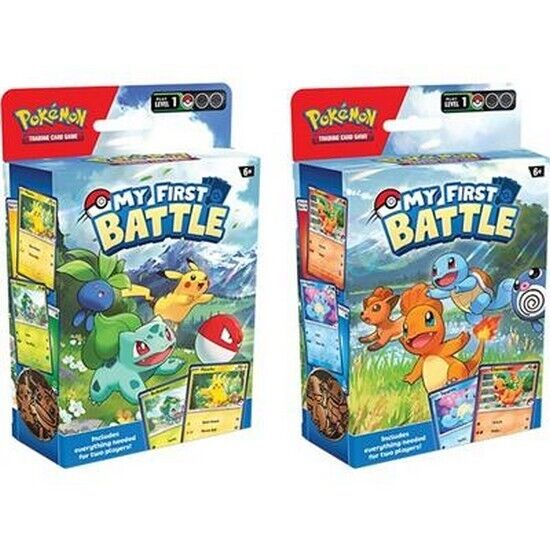 Pokemon MY FIRST BATTLE - BULBASAUR vs PIKACHU + CHARMANDER vs SQUIRTLE English