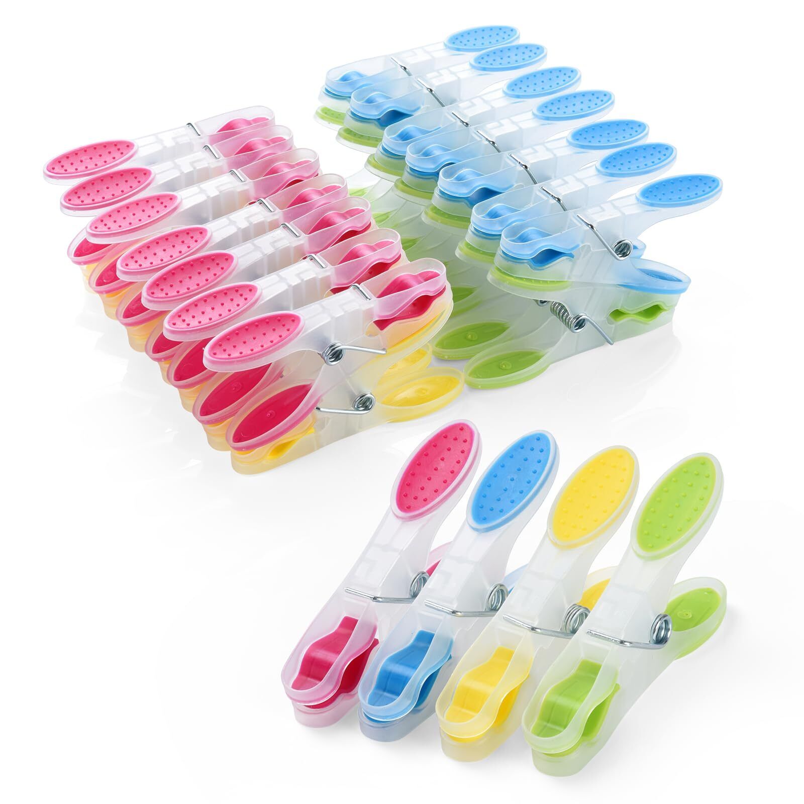 AiQInu 30 Pezzi Mollette per Bucato Plastica Clothes Pegs con Silicone Antisc...