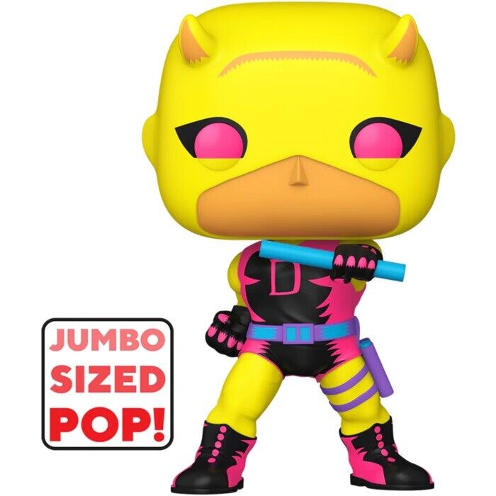 FUNKO POP  Marvel - Jumbo: Daredevil (Yellow/Red) (Blacklight) 25cm