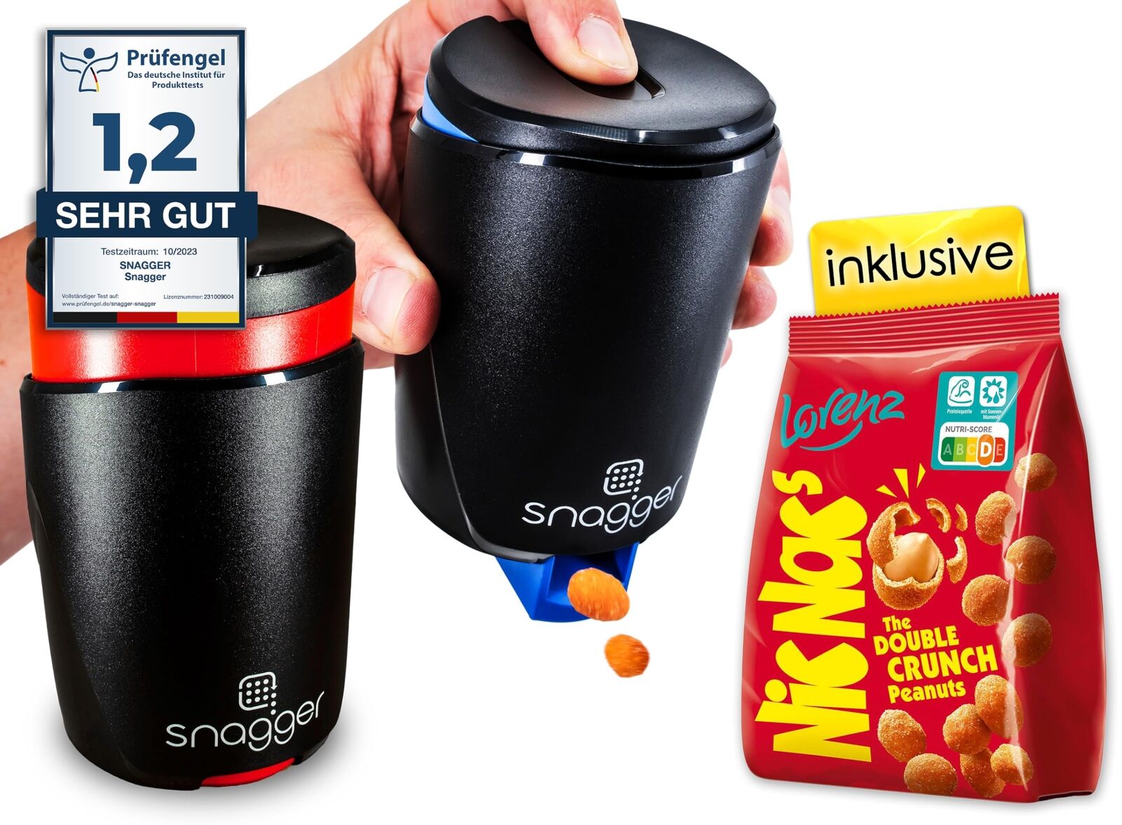 snagger Confezione doppia – Il dispenser per snackmani pulite quando si spunt...