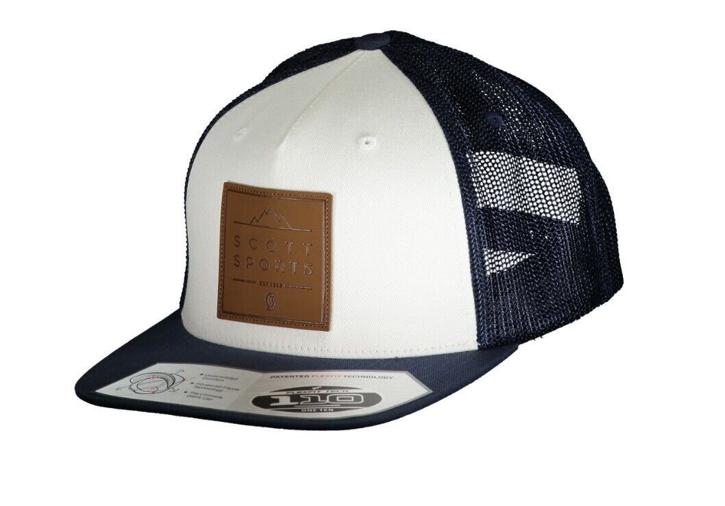 Cappellino Scott CAP LEATHER PACH Blu Marino Bianco