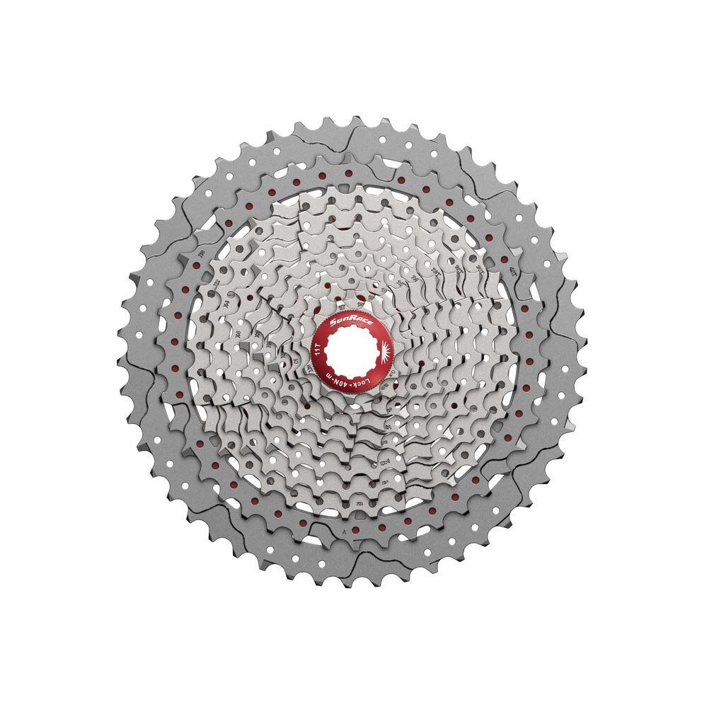 cassetta pignoni mx80 ea5 wide ratio 11v 11-50 corpetto shimano hg argento SUNRA