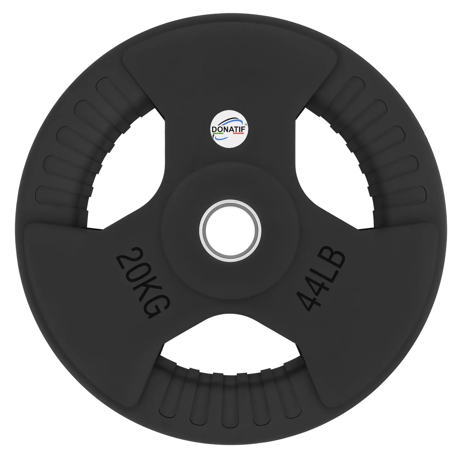 Disco Gommato da 20 Kg - Foro 50 mm | Impugnatura Tri-Grip | Donatif