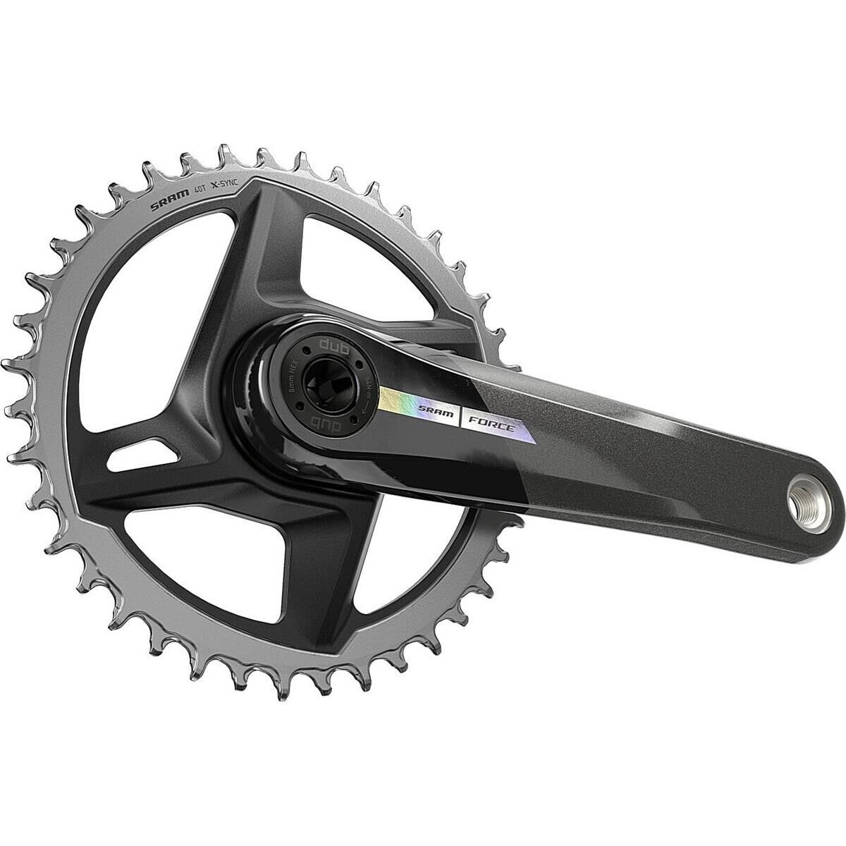 Guarnitura SRAM Force 1x AXS 175mm 40T Iridescent per Strada, Senza Movimento Ce