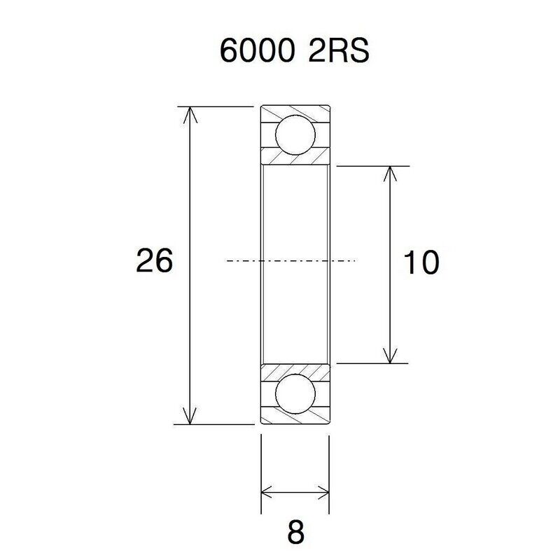 cuscinetto max 10x26x8mm Black Bearing Sfere