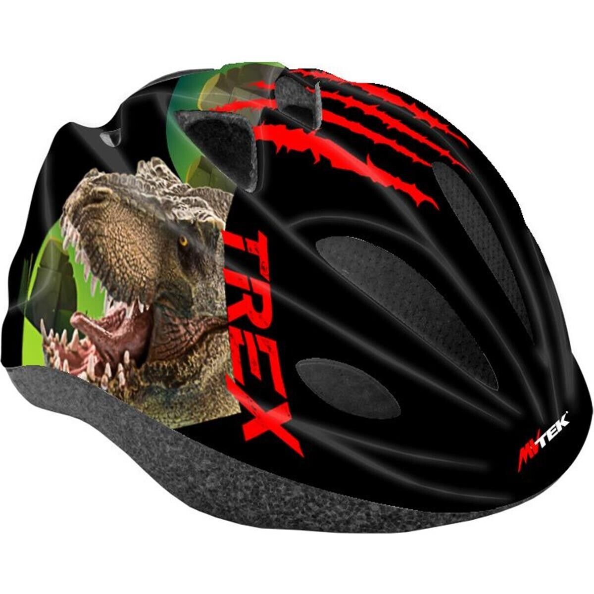 Casco Junior T-Rex Rosso MVTEK - Taglia Unica 52/56cm, Certificato EN1078 per Gi