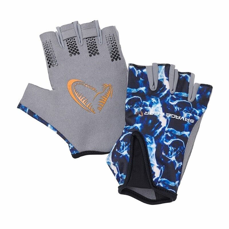 Savage Gear Guanti Gloves Marine Half Glove XL SEA BLUE