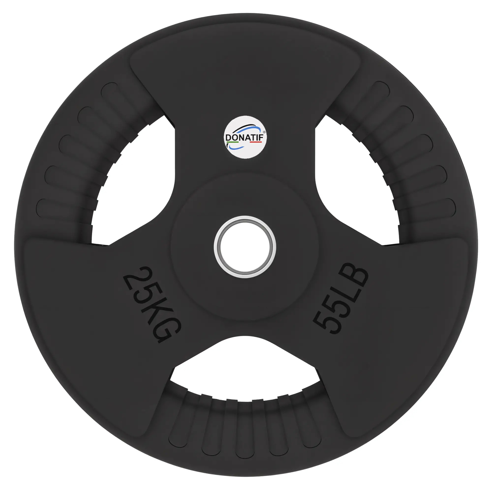 Disco Gommato da 25 Kg - Foro 50 mm | Impugnatura Tri-Grip | Donatif